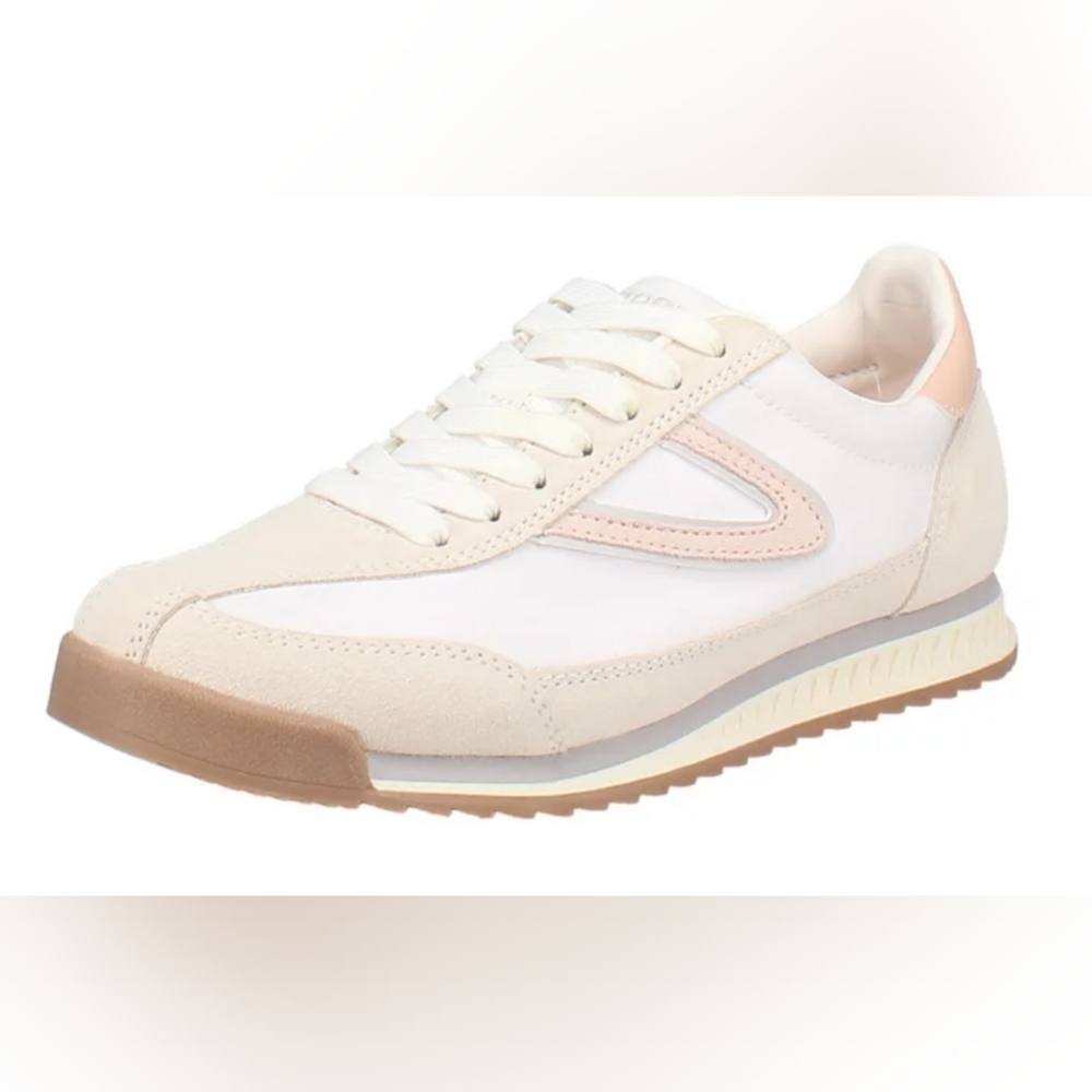 New Tretorn Hailey Jogger Sneakers Pink/Cream Memory Foam Suede Leather Size 6.5